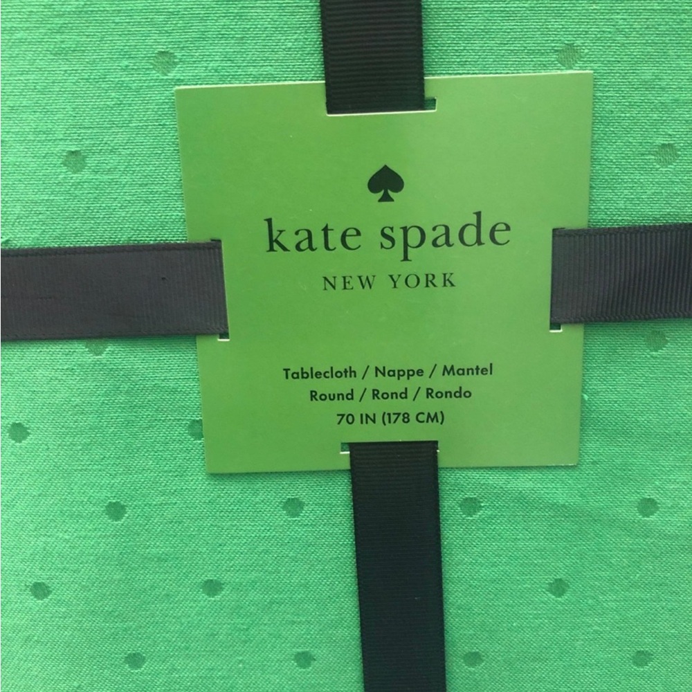 SOLD Kate Spade Larabee Dot Green Round Tablecloth. - Picture 2 of 3